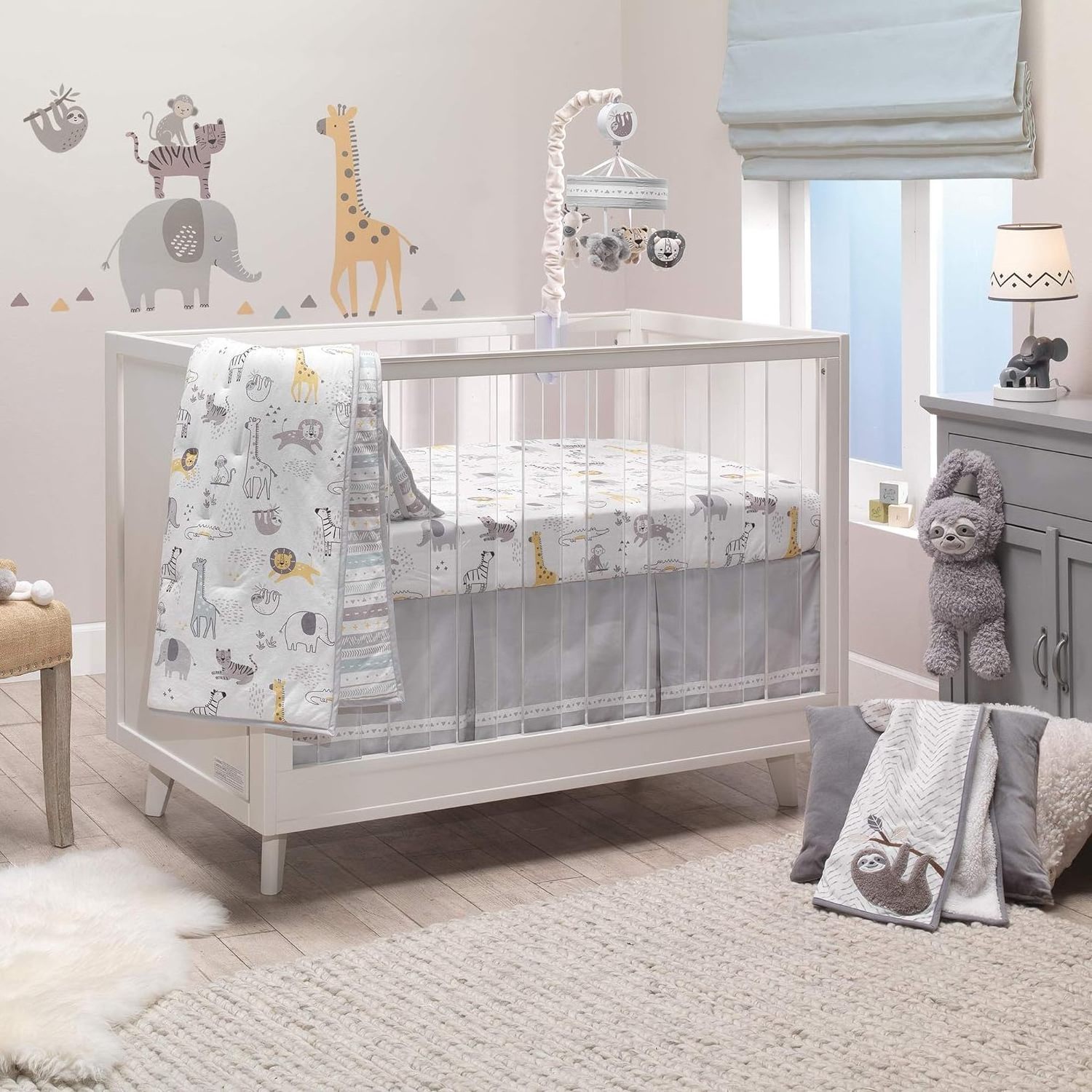 Premium Quality Pure Cotton Baby Crib Bedding Set  Animal Cartoon Pattern 3 Piece for Baby Boys and Girls