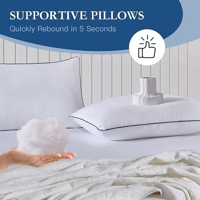 Adjustable Microfiber Standard Pillows with Premium Hollow Fiber Zipper Design Hotel Bed Pillows