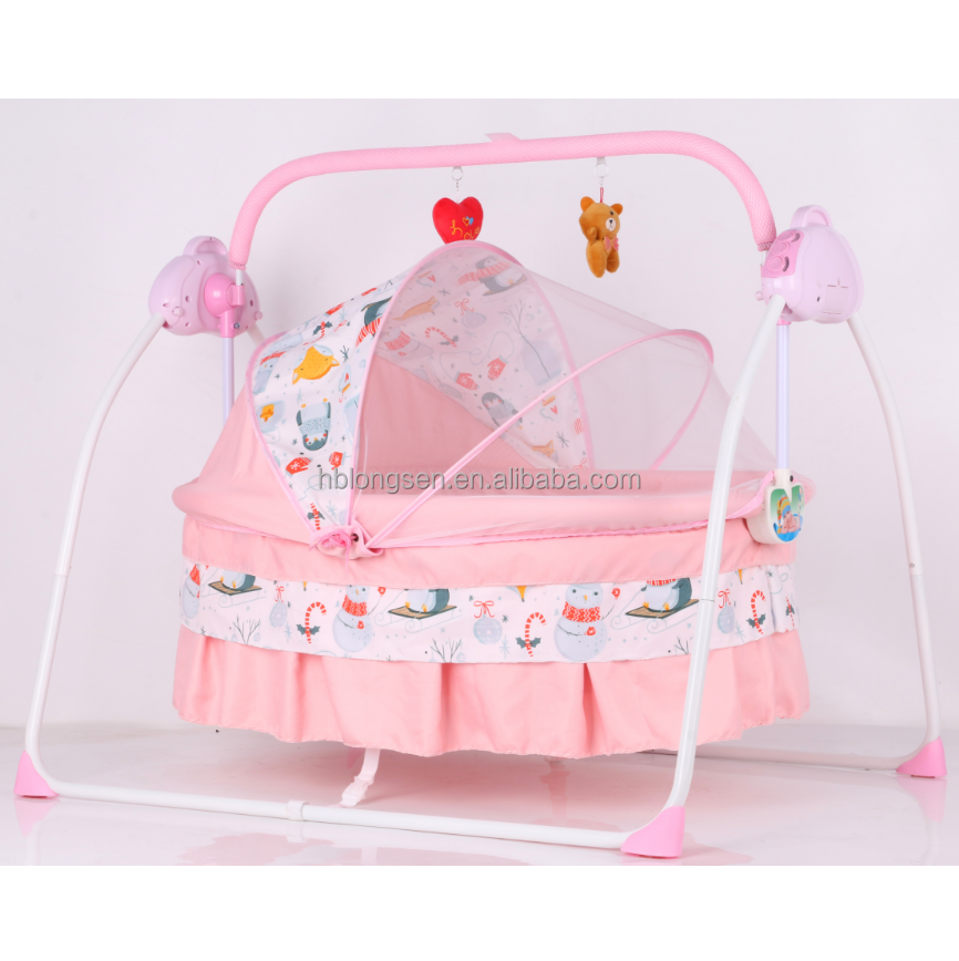 Baby Cradle Swing 5 Speed Electric Baby Crib Auto Rocking Chair Bed With Remote Control Infant Musical Baby Cot Bedside Sleeper