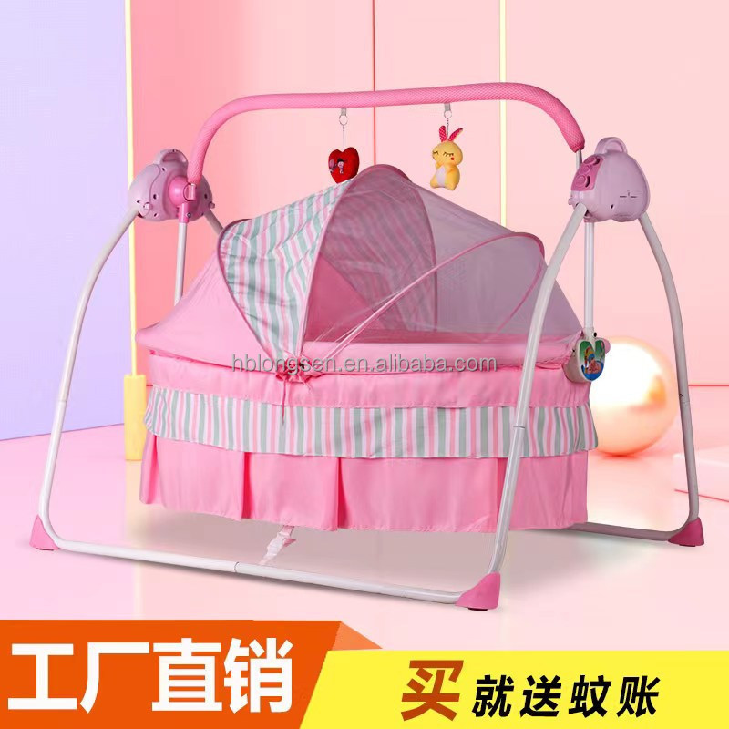 Baby Cradle Swing 5 Speed Electric Baby Crib Auto Rocking Chair Bed With Remote Control Infant Musical Baby Cot Bedside Sleeper