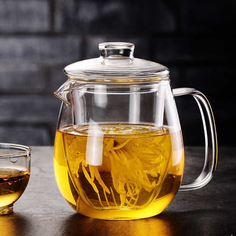 Wholesale Hand Blown Transparent Heat Resistant Borosilicate Loose Leaf glass tea pots kettles