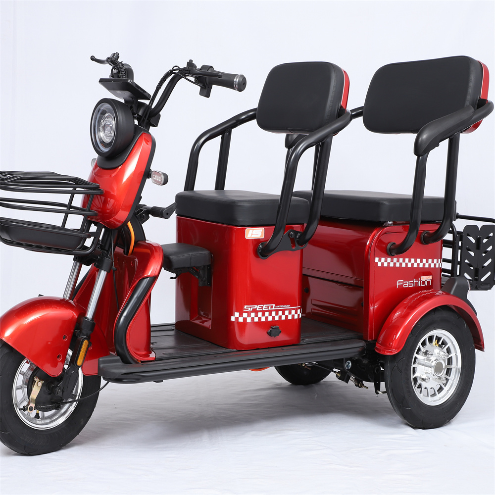 New Model Electric Pedicab for Elderly Fat Tire 3-Wheel Tricycle for Passenger and Cargo Transport