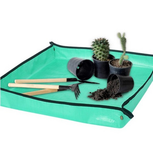 100cm Square Plastic Plant Repotting Mat Waterproof Gardening Pot Pad for Home Use with Grass Square Shape for Plant Care