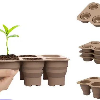 Green plant gardening supplies silicone flower pots thickened vegetable pots with air holes seedling tray