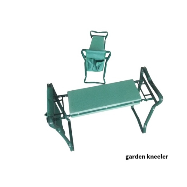 Foldable Garden Kneeler folding Chair Bench Seat Stool Kneeler with  Handles and green tool bag