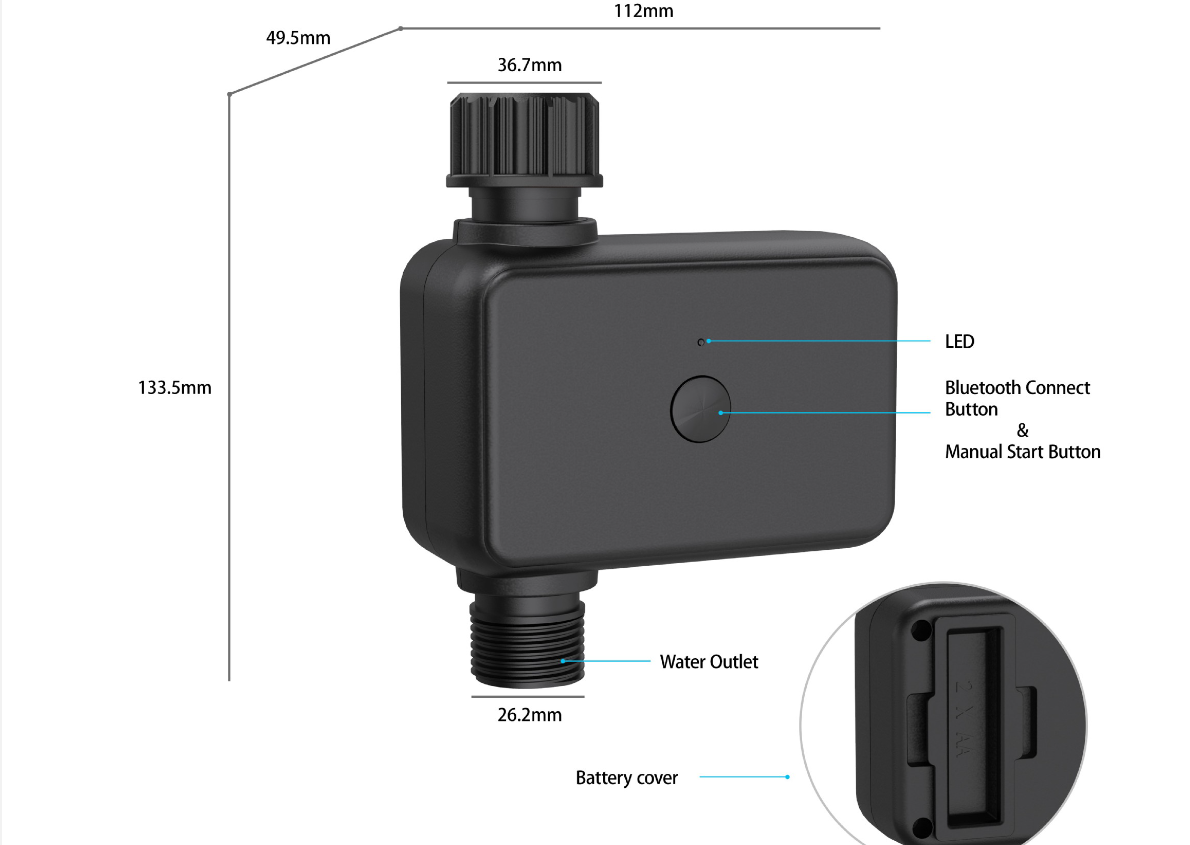 Sprinkler Timer Wi-Fi Water Timer Smart Garden Watering Timer Automatic WiFi Hose Faucet Controller APP Remote Control