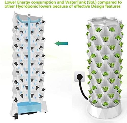 NewType Home Garden Hydroponic Aeroponic Tower Home Hydroponic System for Leafy Vegetable Growing system