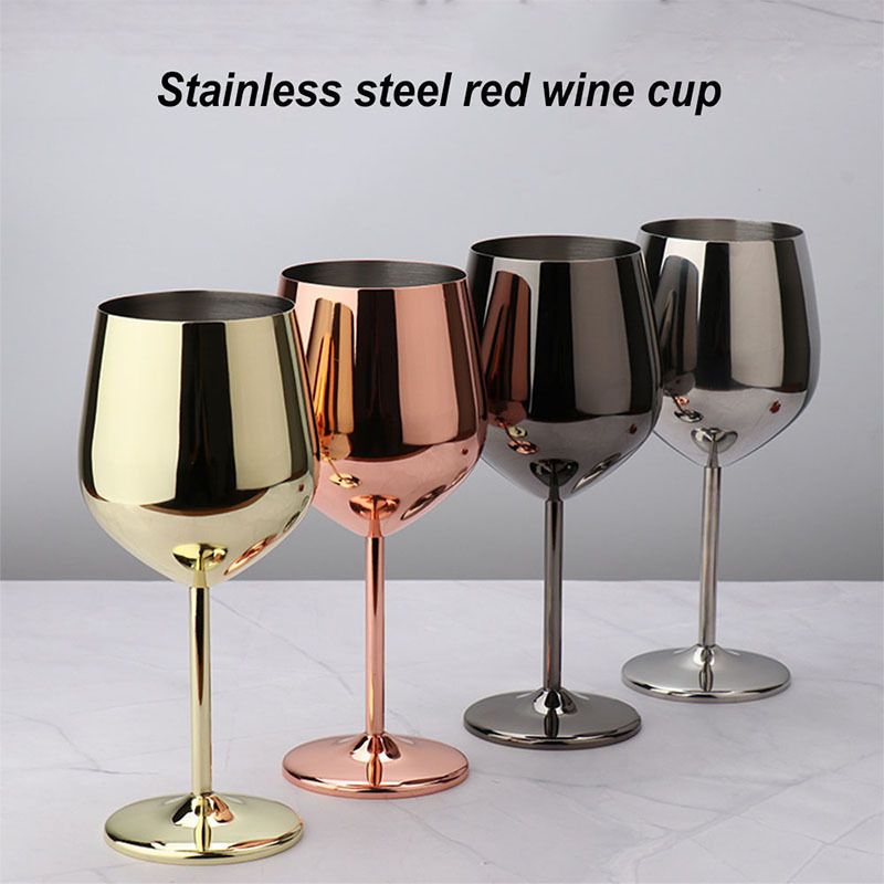 180ml/240ml/350ml/550ml Stainless Steel Goblet Red Wine Glass Home Bar Drinking Glass Cup Stemless Wine glass