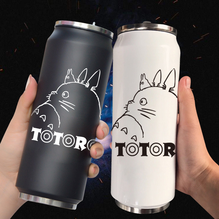 Creative Stainless Steel Thermos Portable Unisex Students Personality Straw Cup 300/500ml Thermos Cola Can