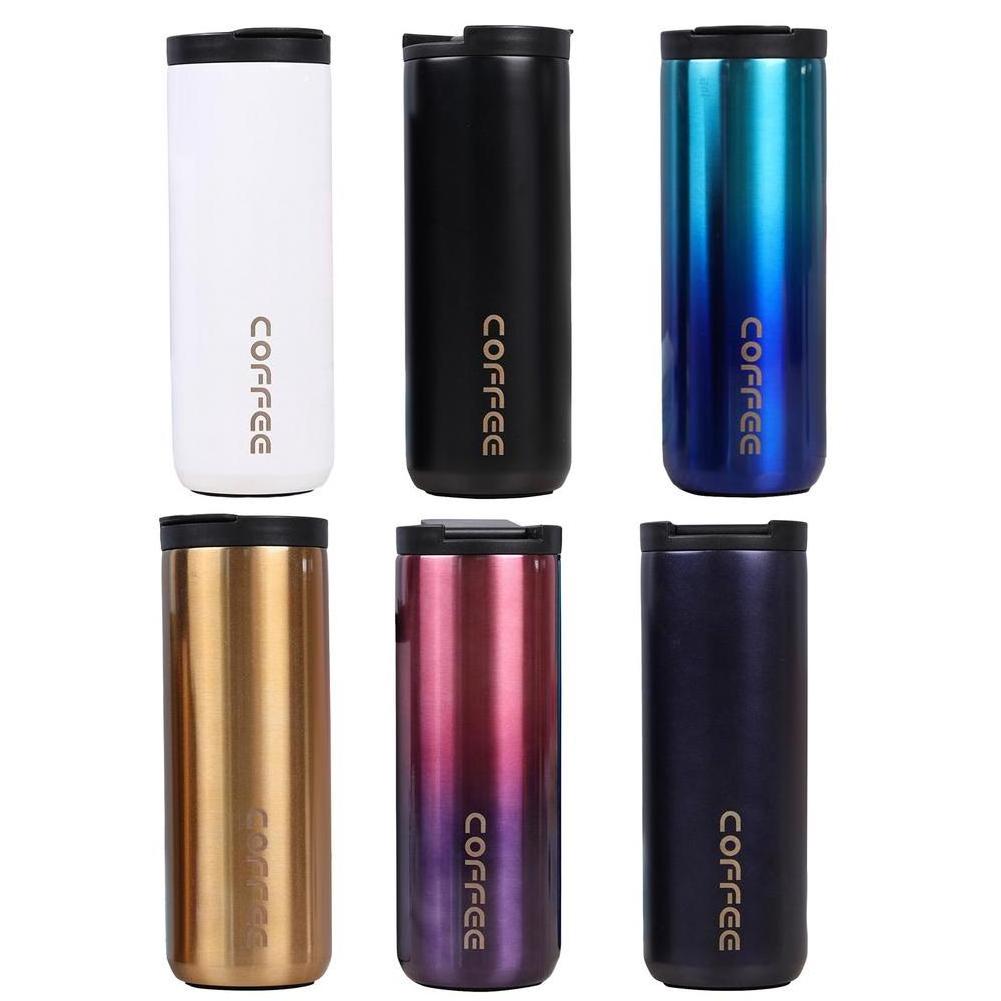 New style 550 ml ins Double Wall Stainless Steel insulated portable travel Coffee tumbler mug Gradient With Lid custom Logo