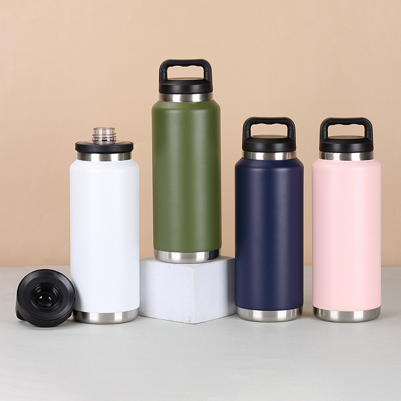 36oz 26oz 16oz stainless steel vacuum insulated  flask yetitumbler water bottle with Chugcap and handle lid Chug Lid bottle