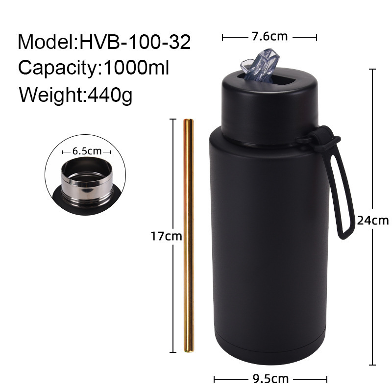 Manufacturer Custom bpa free 34oz 1000ml vacuum flask reusable double wall insulated frank green water bottle stainless steel