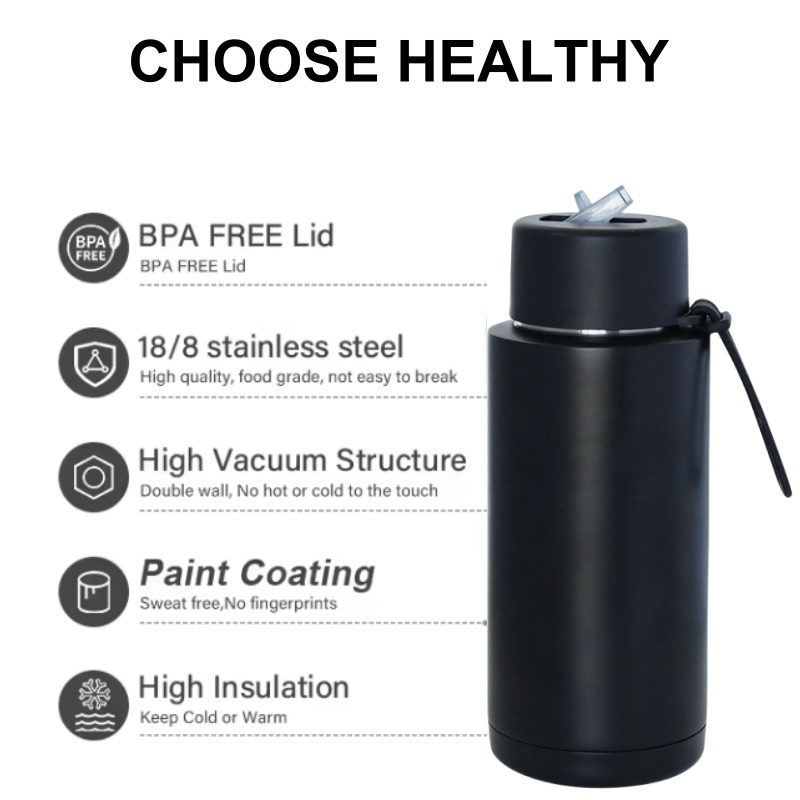 Manufacturer Custom bpa free 34oz 1000ml vacuum flask reusable double wall insulated frank green water bottle stainless steel