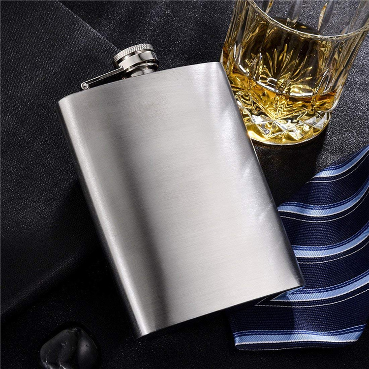 Customized Logo White Plain 304 Stainless Steel 8Oz 240Ml Alcohol Whisky Liquor Rum Bottle Sublimation Hip Flask