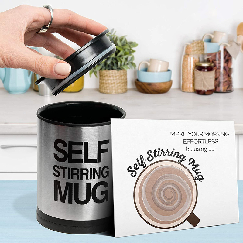 Self Stirring Mug Tea Auto Mixing Cup Magnetic Sublimation Stainless Steel Coffee Cup For Office