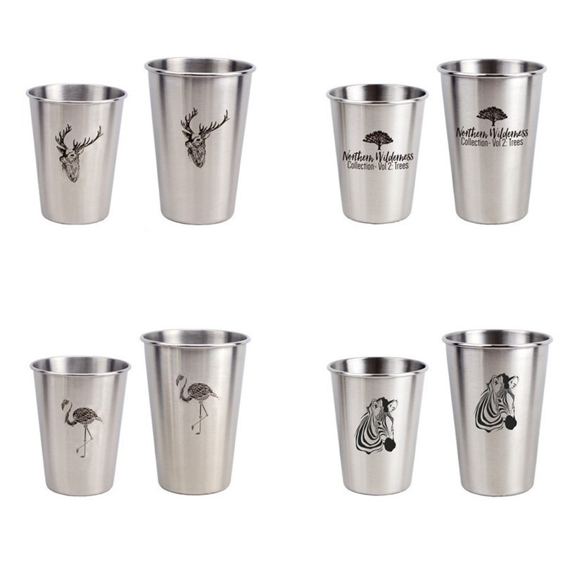 350Ml/500Ml Stainless Steel Mugs Metal Travel Mugs Tumbler Pint Glasses Cups For Outdoor Camping Drinking Coffee Tea Beer