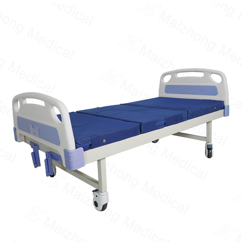 Economic Two Functions Adjustable Medical Clinic Furniture Metal Bed Rolling Manual Patient Hospital Bed