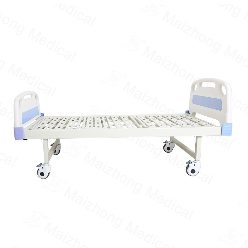 Economic Two Functions Adjustable Medical Clinic Furniture Metal Bed Rolling Manual Patient Hospital Bed