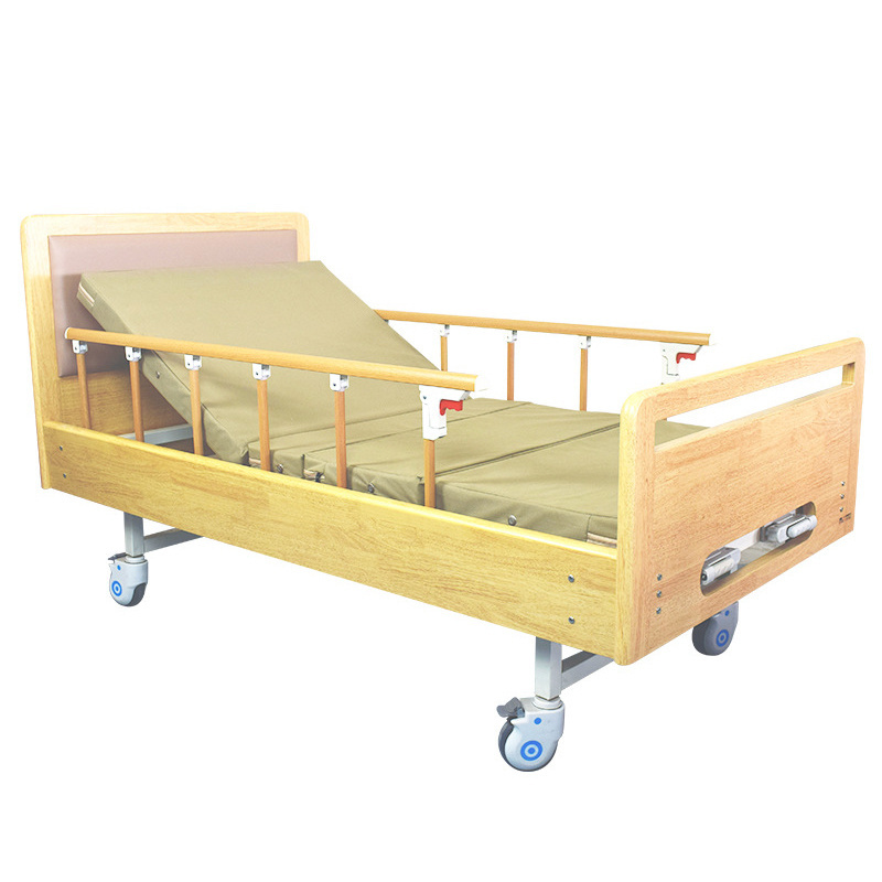 High Quality Wooden Side Rails Medical Bed Electric 2-functions Homecare Hospital Bed