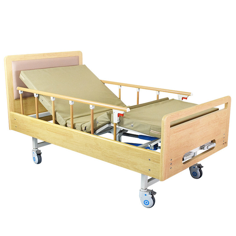 High Quality Wooden Side Rails Medical Bed Electric 2-functions Homecare Hospital Bed