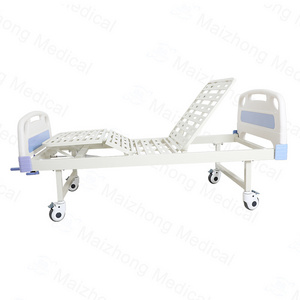 Economic Two Functions Adjustable Medical Clinic Furniture Metal Bed Rolling Manual Patient Hospital Bed