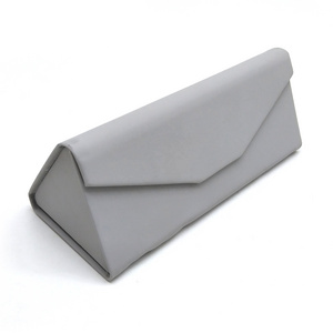 custom logo high quality grey eyewear box triangle eyeglass case cheap glasses case with logo