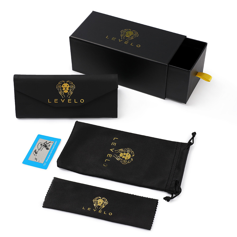 Triangle folding sunglasses case set Custom Logo Luxury Popular Black PU Leather Sunglasses Packing set Eyeglasses Case