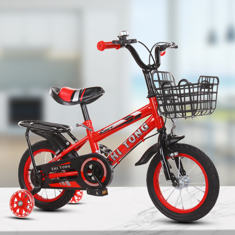 2024 Hot Sale Cartoon Red Kids Bike Toy with Aluminum Alloy Steel Rim and Training Wheels for Children 3-8 Years Old