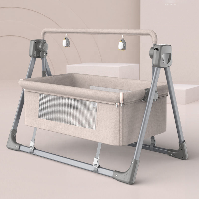 Foldable Automatic Baby Swing Cradle Next To Me Bed Beside Parents Electric Toddler Bassinet