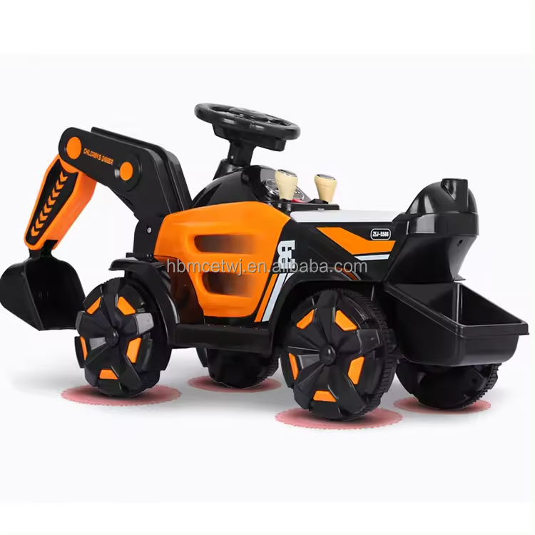 Factory Direct Sales Unique Toy Kids Ride On Tractor Steering Remote Control With Trailer  Excavator For Children