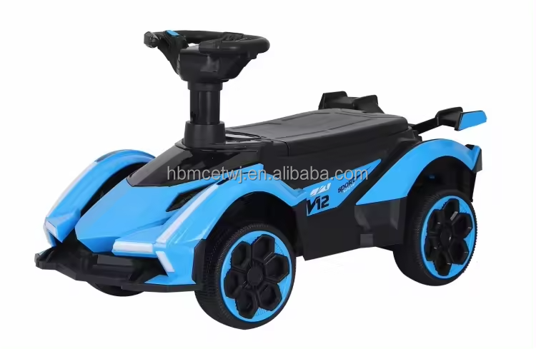 Electric remote control children's handle car with music 1-4 years old toy trolley four-wheel scooter toddler skateboard