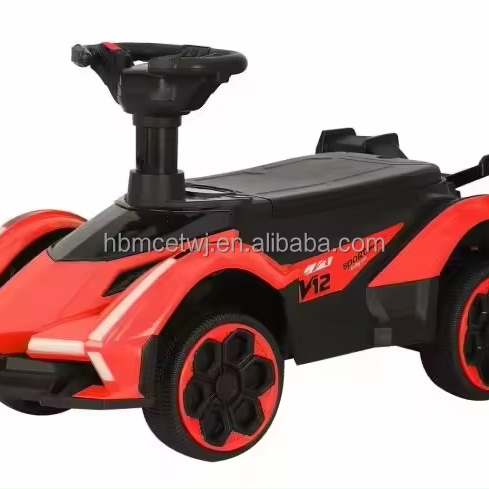 Electric remote control children's handle car with music 1-4 years old toy trolley four-wheel scooter toddler skateboard