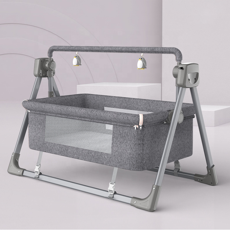 Foldable Automatic Baby Swing Cradle Next To Me Bed Beside Parents Electric Toddler Bassinet