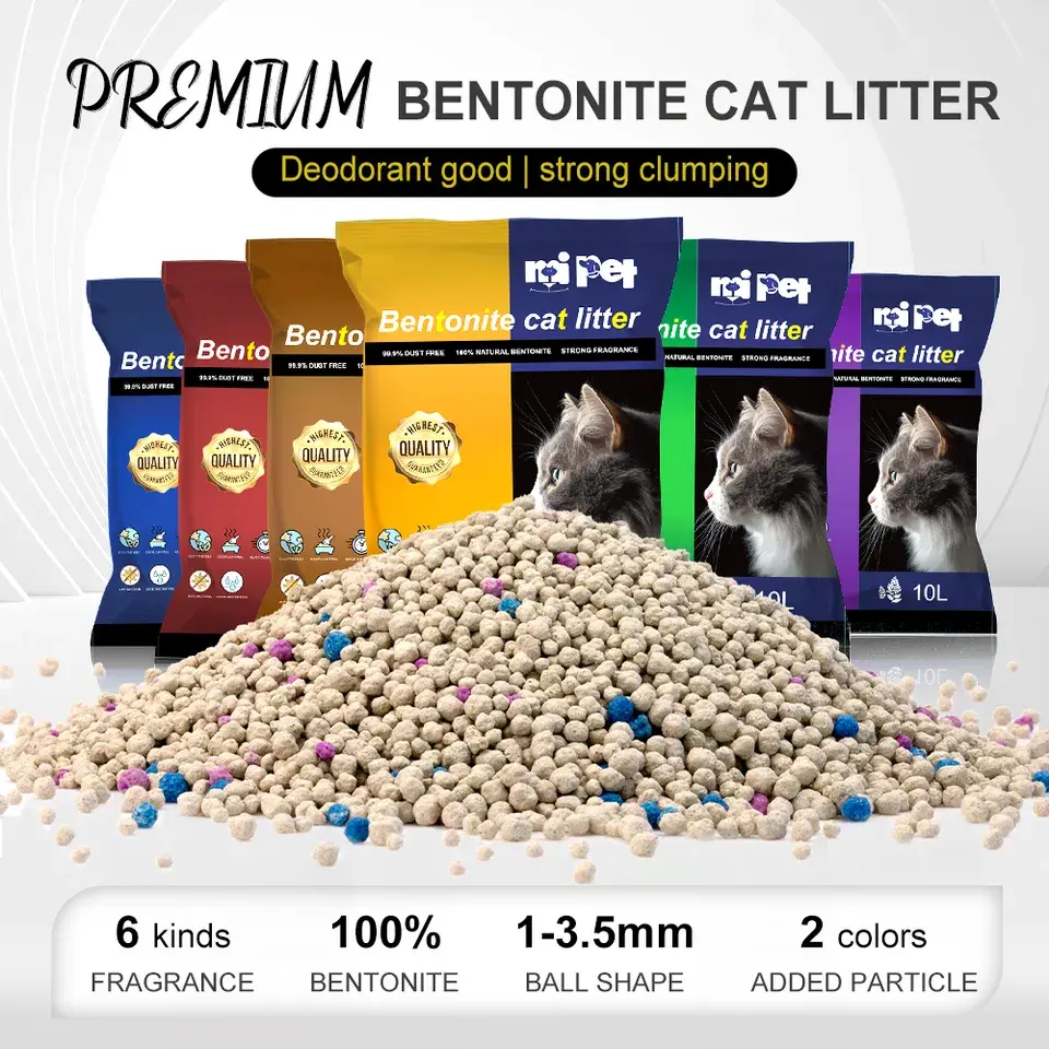 Wholesale Cat Litter Sand OEM Clumping Dust Free Eco Friendly Bentonite Cat Litter