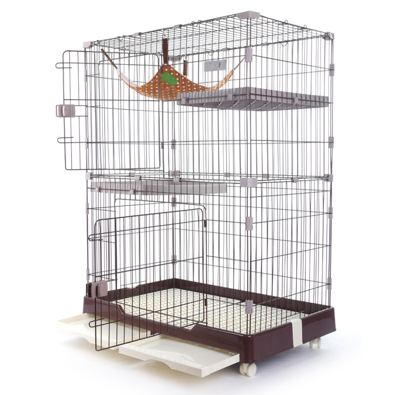 Multi functional multi-layer metal pet cat and dog house cage