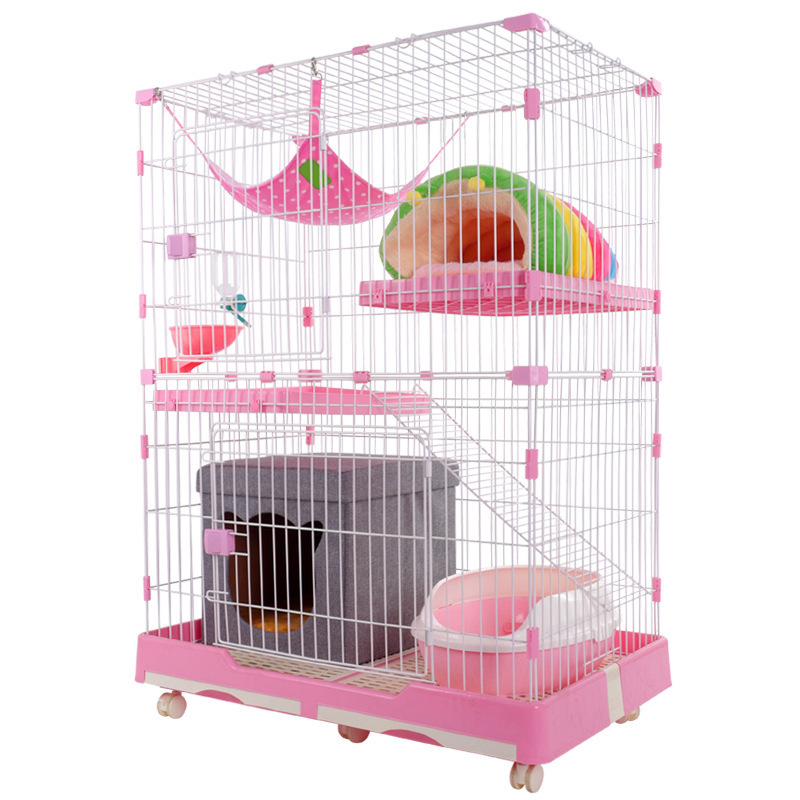 Multi functional multi-layer metal pet cat and dog house cage