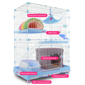 Multi functional multi-layer metal pet cat and dog house cage