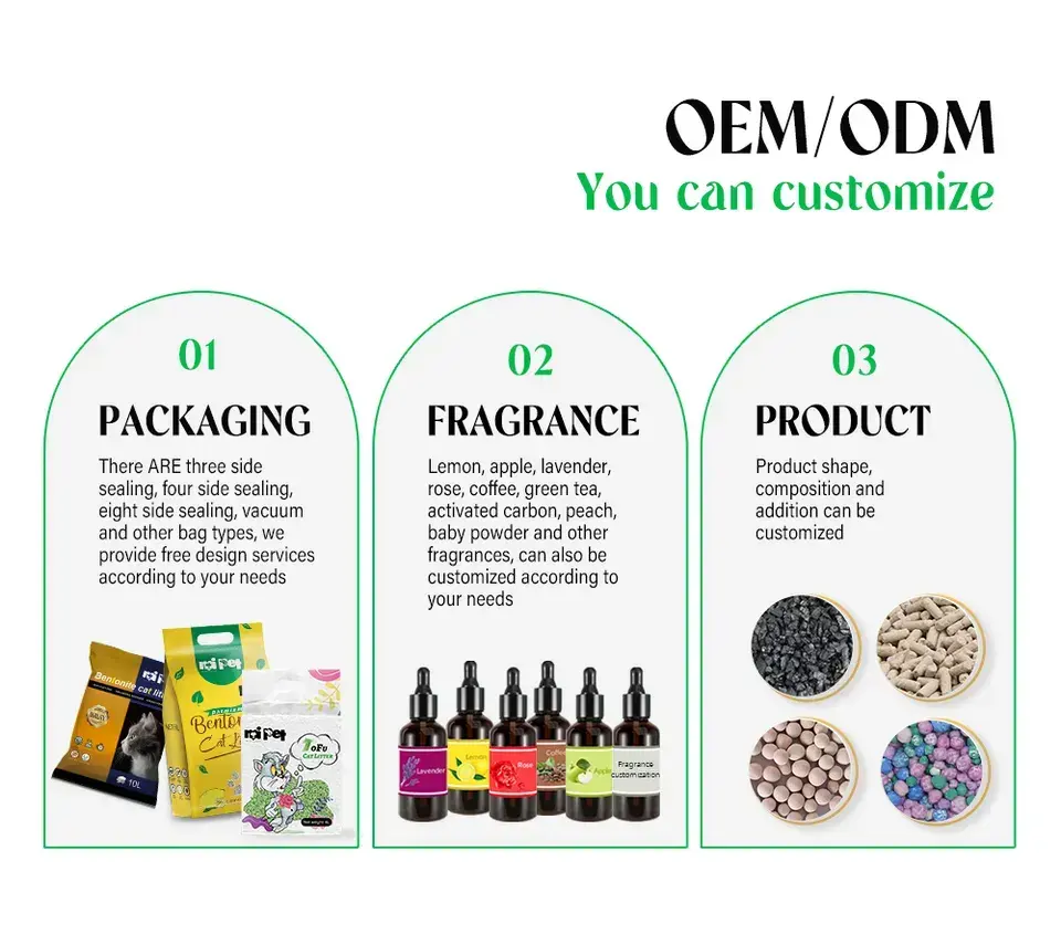 OEM ODM Factory Wholesale Premium Catlitter Highly Absorbent Kitty Clumping Tofu Cat Litter Sand