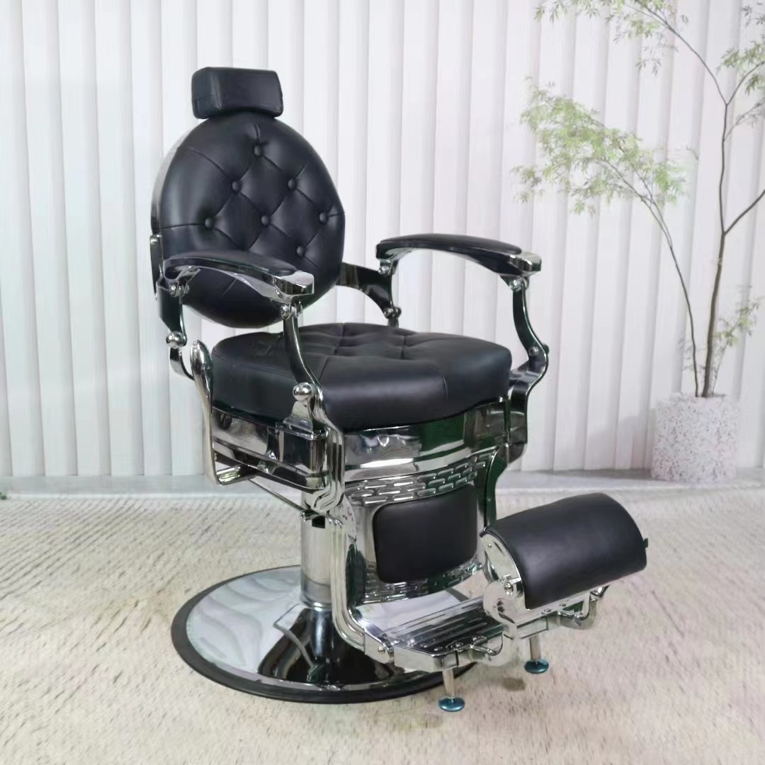 Barber shop retro high-end hairdressing chair can be put down hair salon hair chair men shaving shaving face hairdressing chair