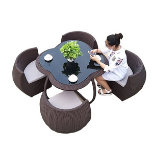 Outdoor table and chairs waterproof patio rattan chair outdoor balcony rattan villa garden fireproof sunscreen leisure furniture