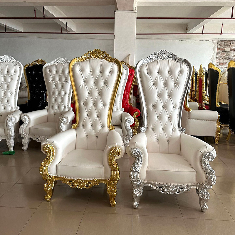 Wholesale Wooden High Back Sofa European Style King Throne Chair Wedding Banquet Hotel Chairs