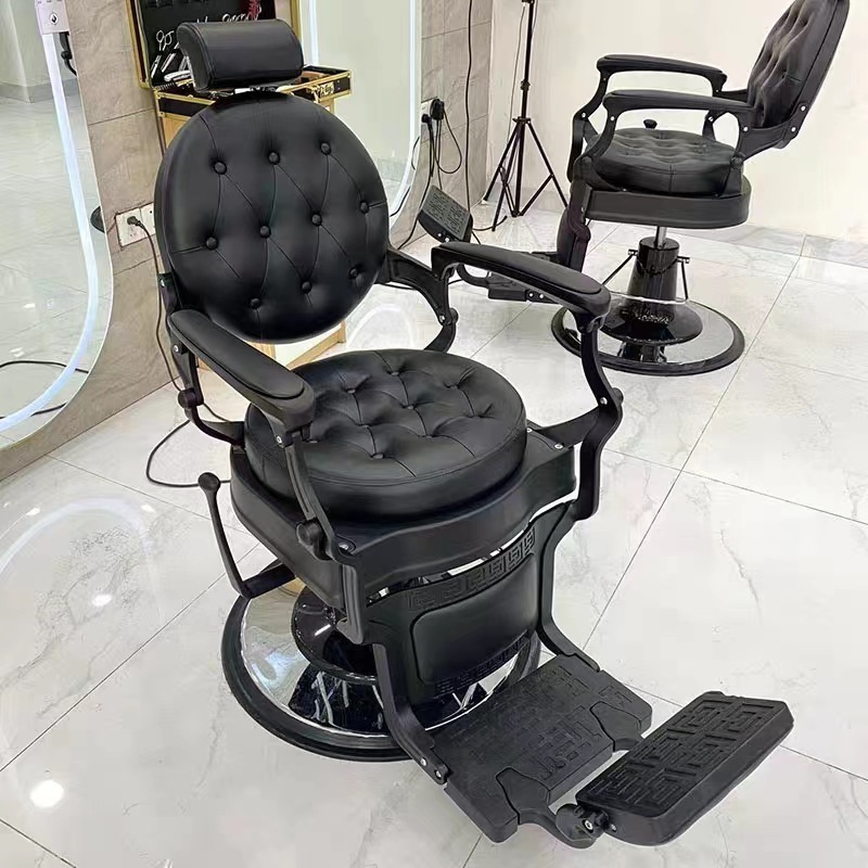 Barber shop retro high-end hairdressing chair can be put down hair salon hair chair men shaving shaving face hairdressing chair