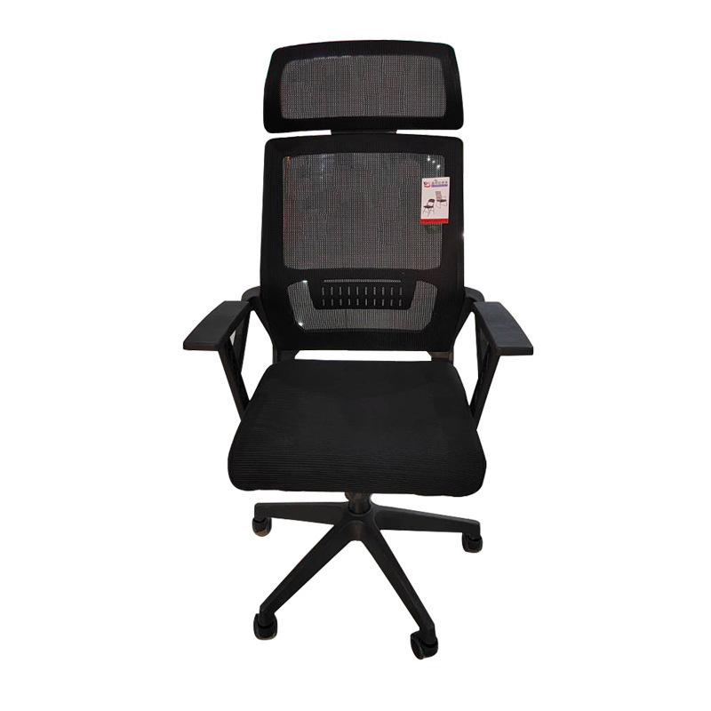 Black Swivel mesh backrest office chair caster wheels wholesale luxury high back ergonomic office work chair