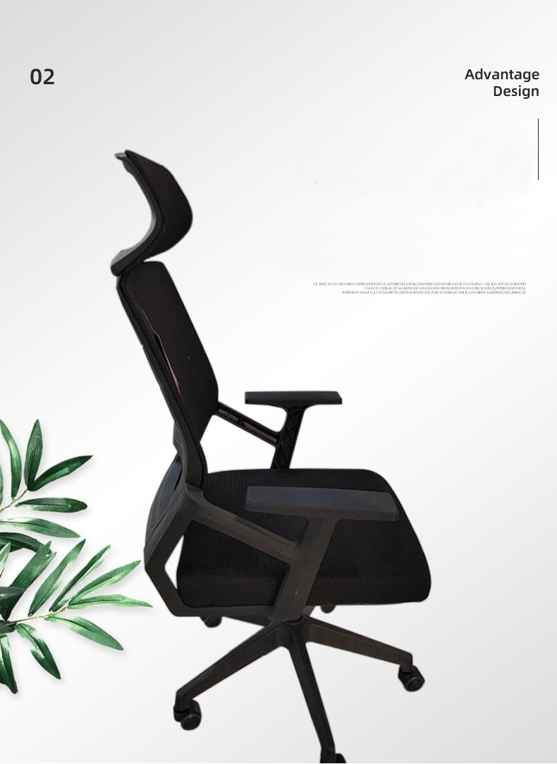 Black Swivel mesh backrest office chair caster wheels wholesale luxury high back ergonomic office work chair