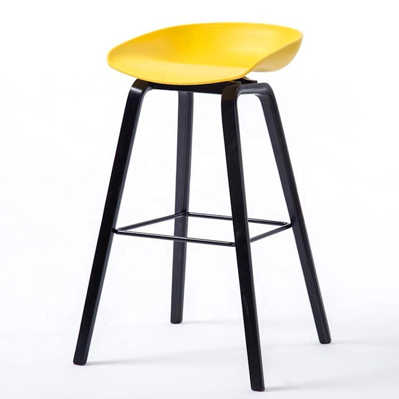 Hot Sale High Quality New Design PP Plastic Metal Legs Frame Restaurant High Seat Stool Bar Chairs