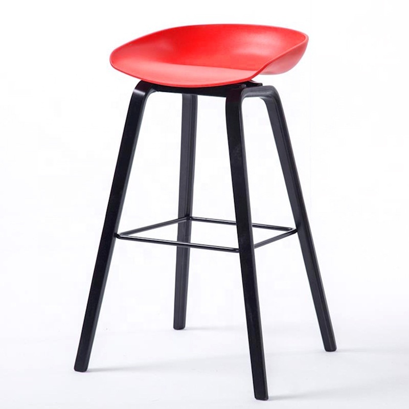 Hot Sale High Quality New Design PP Plastic Metal Legs Frame Restaurant High Seat Stool Bar Chairs