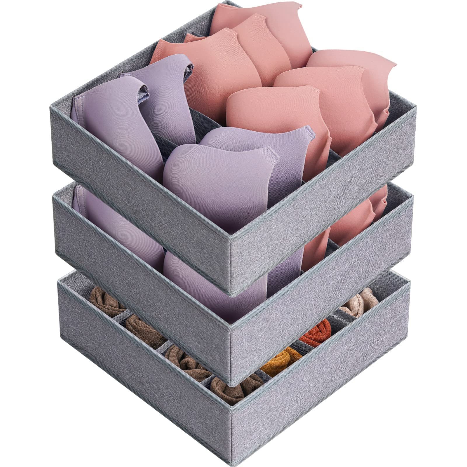 Foldable Storage Bins Cubes Boxes with Lid Storage Box Cube Cubby Basket Closet Organizer Pack Leather Handles for Bedroom