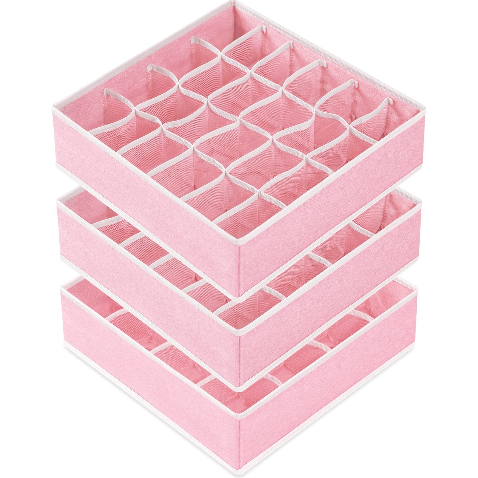 Foldable Storage Bins Cubes Boxes with Lid Storage Box Cube Cubby Basket Closet Organizer Pack Leather Handles for Bedroom