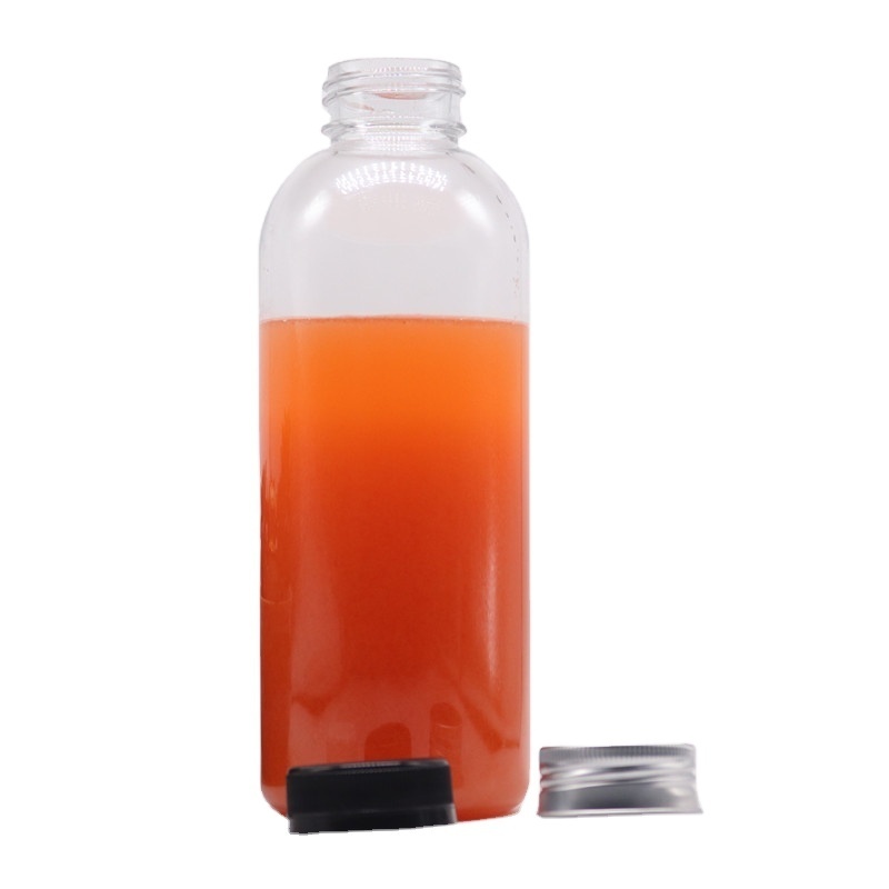 1000ml 1500ml PET Juice Bottles BPA FREE French Square Plastic Bottles with Tamper Proof Caps Fresh Juice Packaging