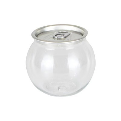 6oz Small Clear PET Ball Sphere Bottles Plastic Boba Tea Cans with Easy Open Lids Aluminium Covers Beer Can Kids Drinking Cups